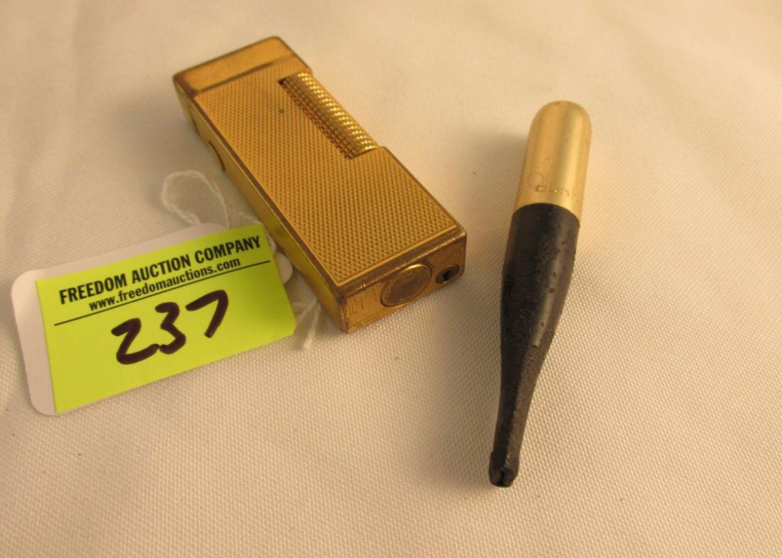 DUNHILL LIGHTER AND CIGARETTE HOLDER: SEE TITLE