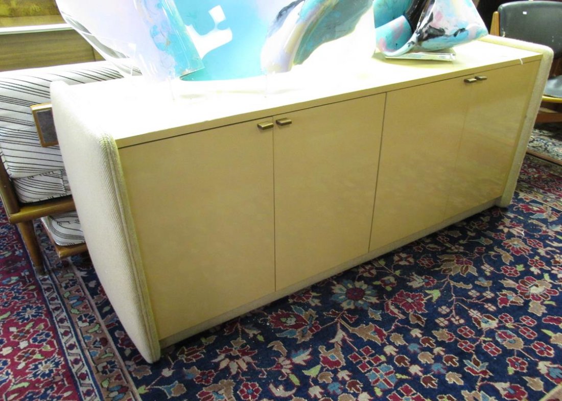 MILO BAUGHMAN CREDENZA WITH FABRIC SIDES: SEE TITLE