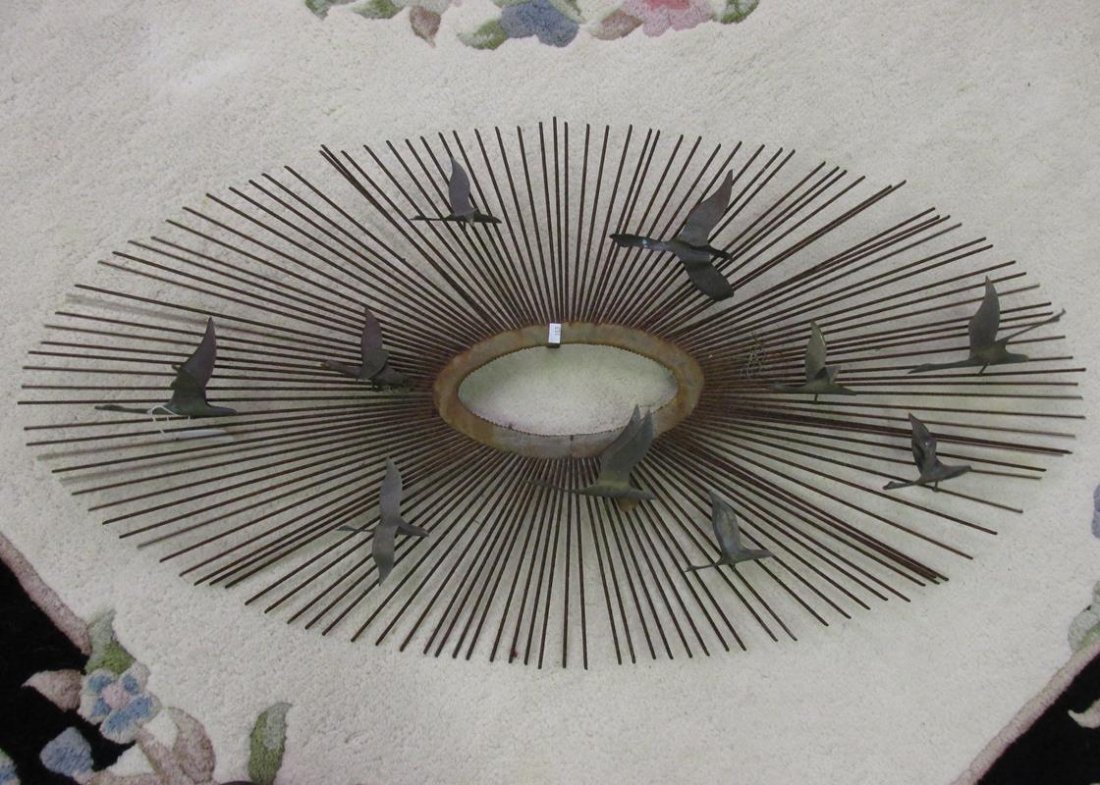 JERE-TYPE STARBURST BIRD WALL ART: SURFACE RUSTING ON METAL