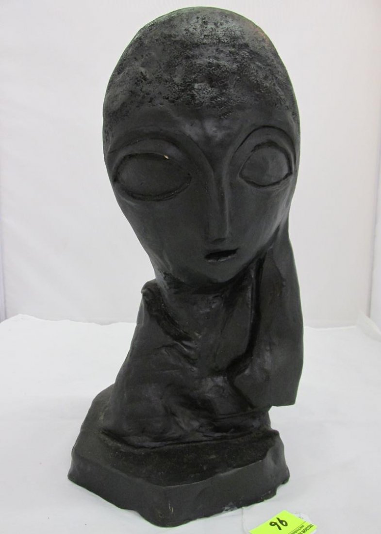 ALIEN BUST SCULPTURE, ATTR. ELLIS BUCKINGHAM: HEIGHT IS 12.5"