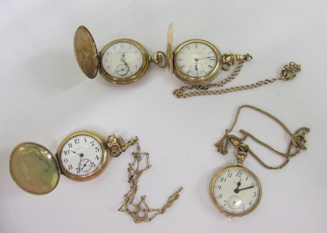 LOT OF 4 ELGIN POCKETWATCHES (1 of 1)