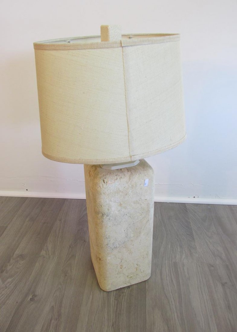 CORAL STONE TABLE LAMP IN THE MANNER OF Jasper Gold & Ivory Table Lamp