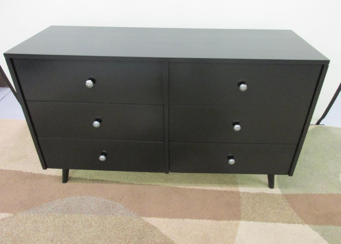 PAUL MCCOBB DOUBLE DRESSER ON ELEVATOR LEGS: EXCELLENT CONDITION, REPLACED KNOBS