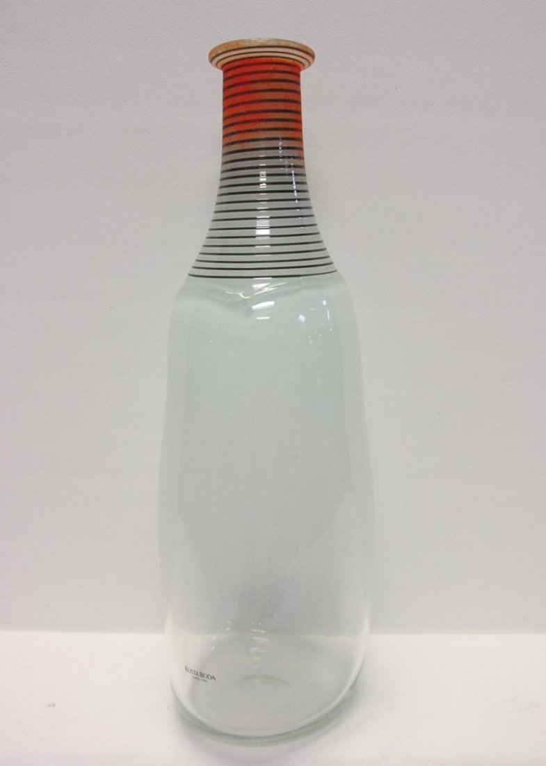 BERTIL VALLIEN FOR KOSTA BODA BOTTLE VASE: SPIRIT" SERIES, SIGNED AND NUMBERED, HEIGHT IS 12.5