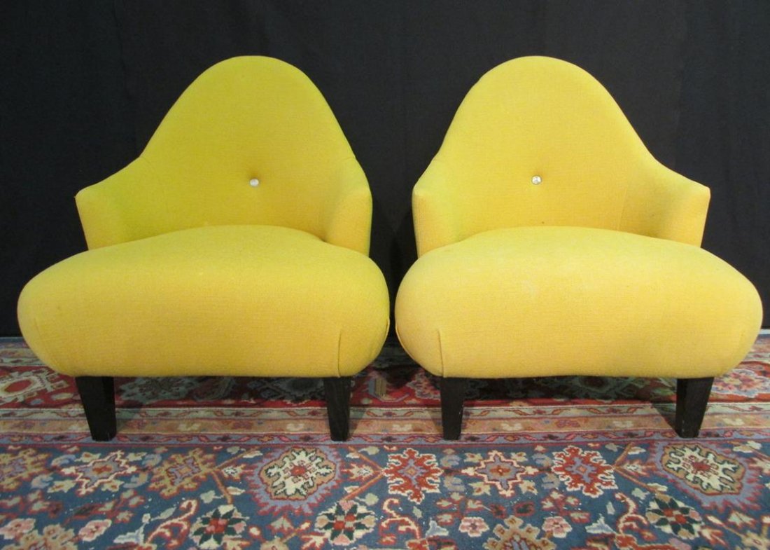PAIR OF EUROPEAN SLIPPER CHAIRS: SEE TITLE