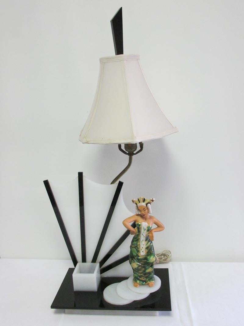 ASIAN DESIGN TABLE LAMP - MOSS (1 of 1)