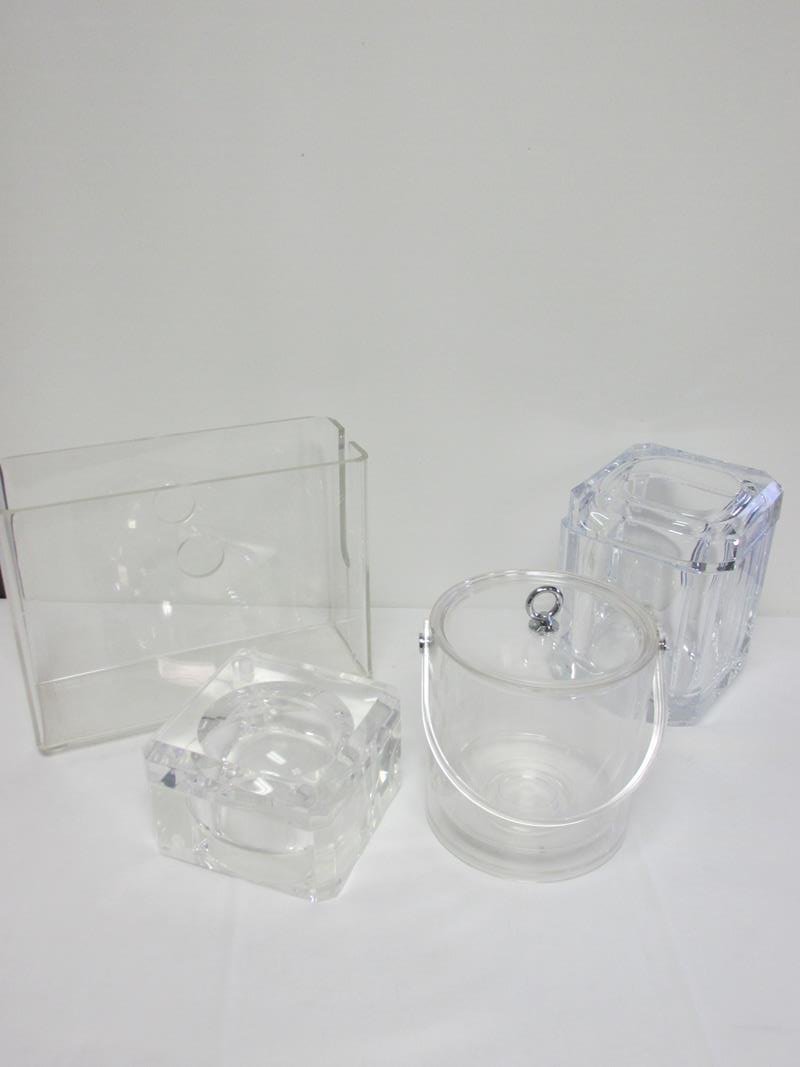 4 PC. LUCITE DECORATIVE ITEMS (1 of 1)