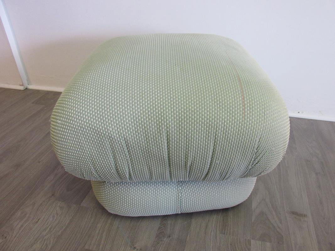 THAYER COGGIN "POOF" OTTOMAN: WITH LABEL