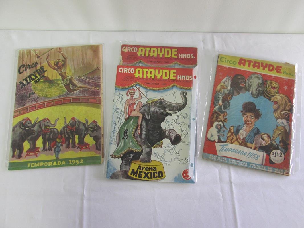 4 "CIRCO ATAYDE" PROGRAMS, 1952, 1958, 1961: HANNEFORDS HORSE ACT, WALLENDA 7 CENTERFOLD, LOS CARLOA'S LADDER ACT