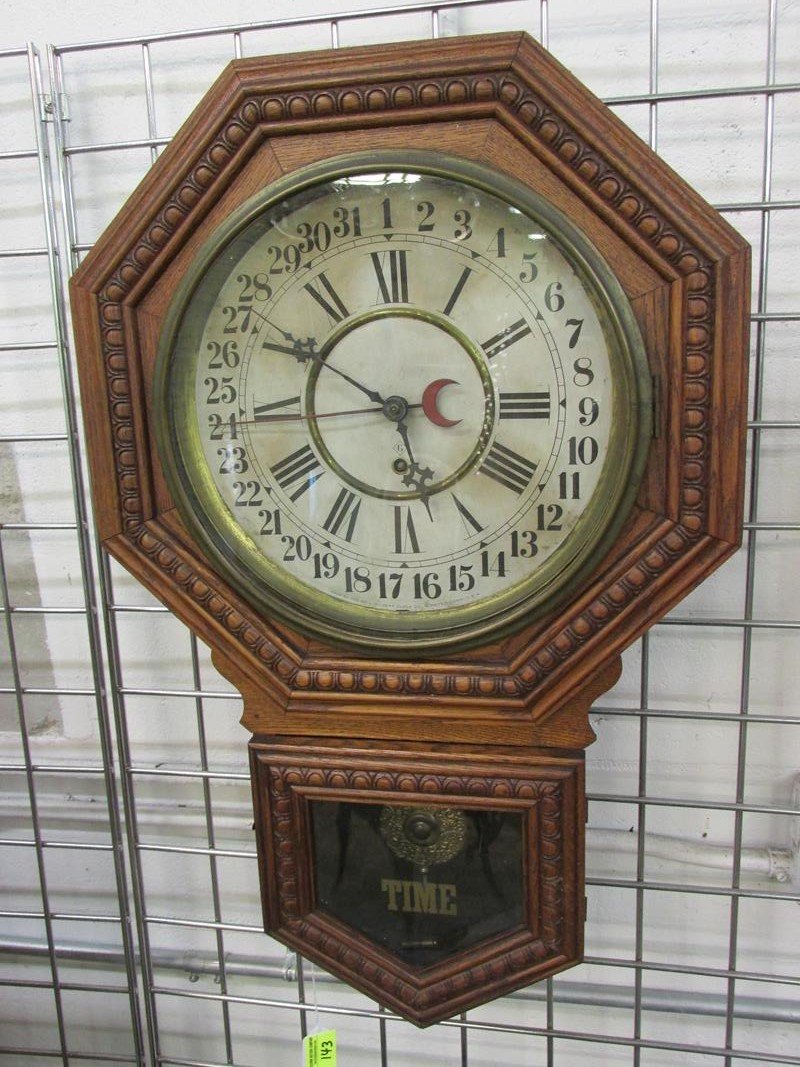 GILBERT 31 DAY WALL CASE CLOCK: SEE TITLE