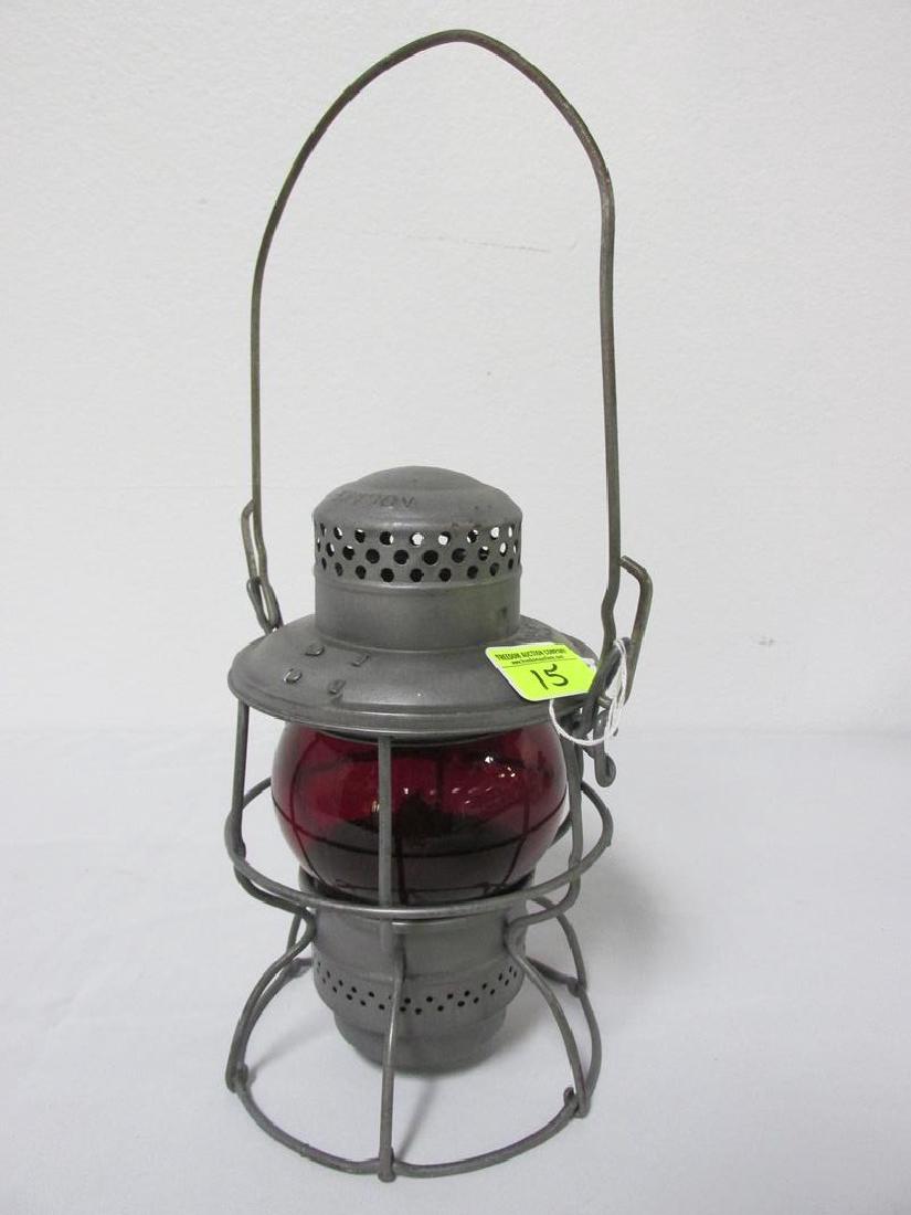 NEW YORK CENTRAL RAILROAD RED GLOBE LANTERN (1 of 2)
