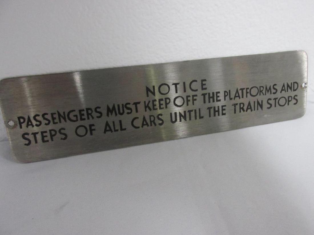 PASSENGER NOTICE SIGN, STAINLESS STEEL (1 of 1)