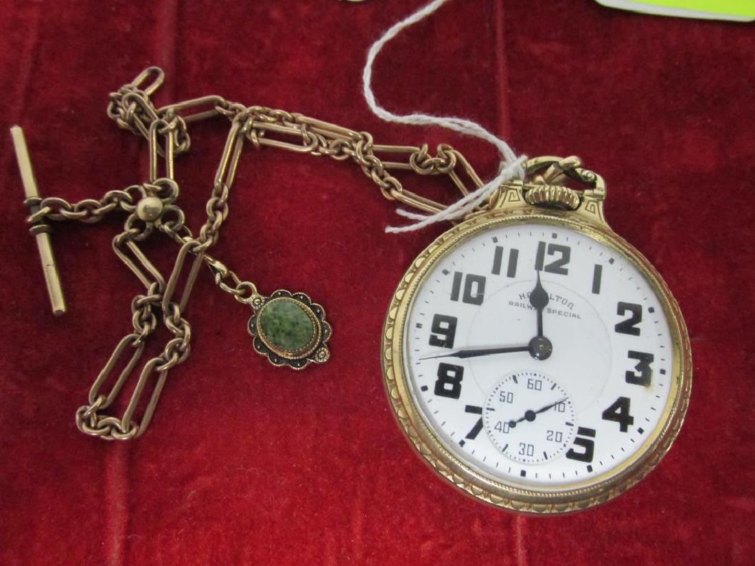 HAMILTON 10K G.F. RAILROAD POCKETWATCH (1 of 2)