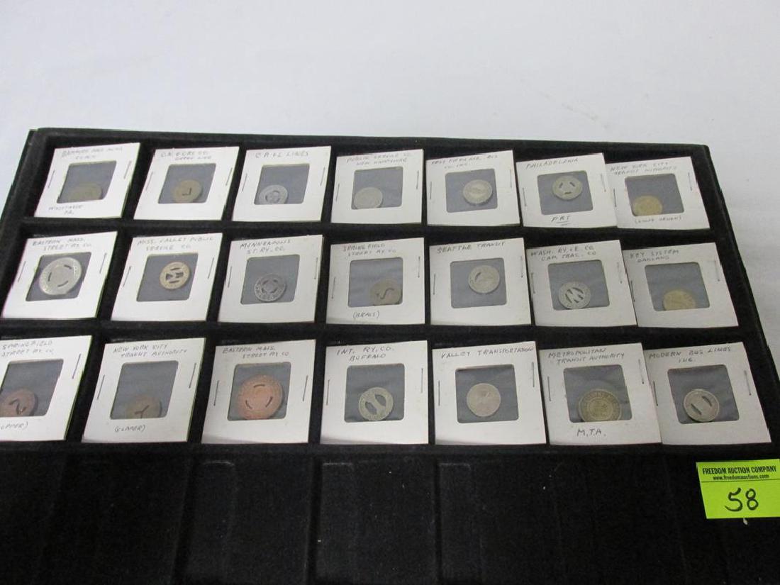 COLLECTION OF 21 TRANSPORTATION TOKENS: SEE TITLE