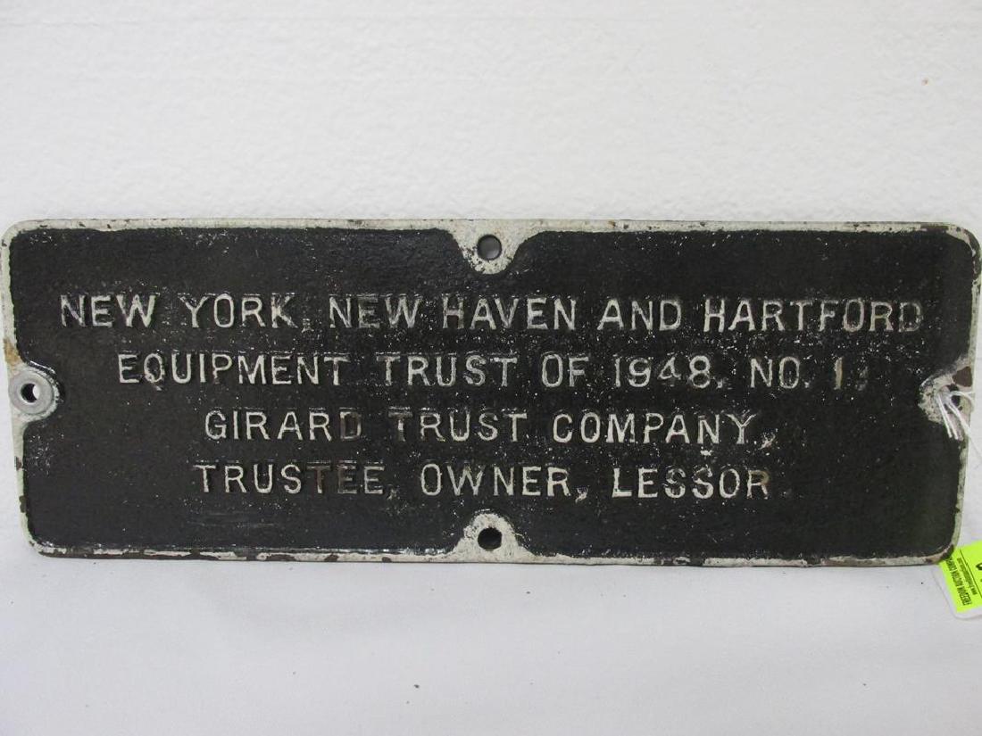 1948 NEW YORK, NEW HAVEN & HARFORD TRUST PLATE (1 of 1)