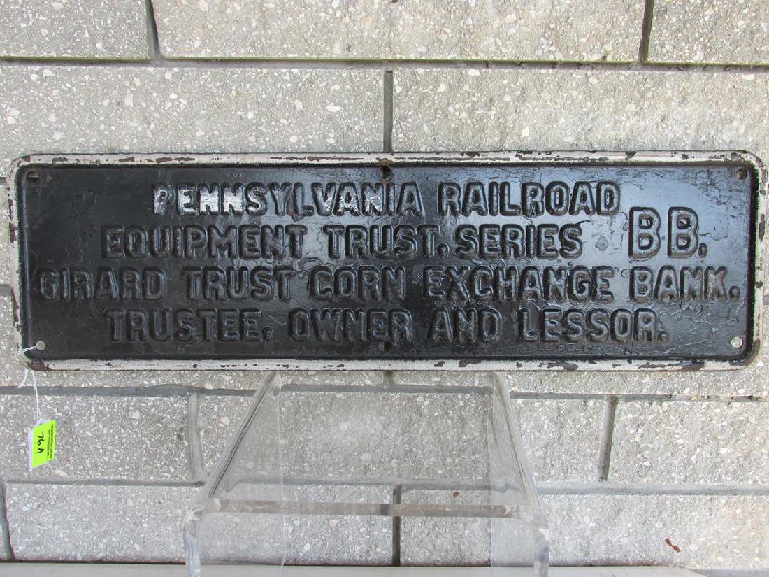 PENNSYLVANIA RR TRUST PLATE (1 of 2)