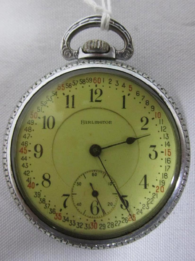 1920 BURLINGTON 21J, RR GRADE POCKETWATCH, RUNS (1 of 1)
