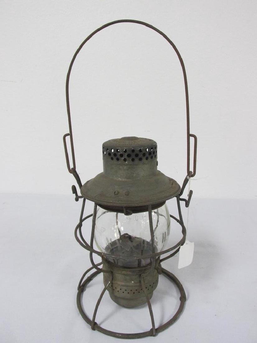 N.Y., N.H & H ETCHED CLEAR GLOBE RAILROAD LANTERN (1 of 2)