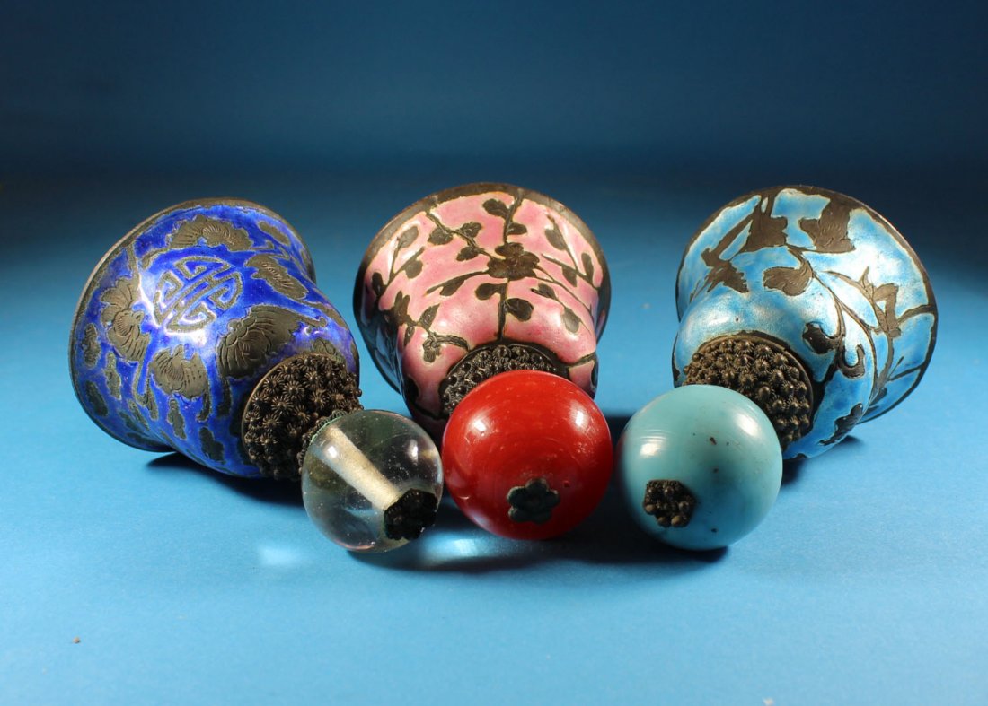 Three Pieces Of Antique  Enameled Bells (1 of 5)