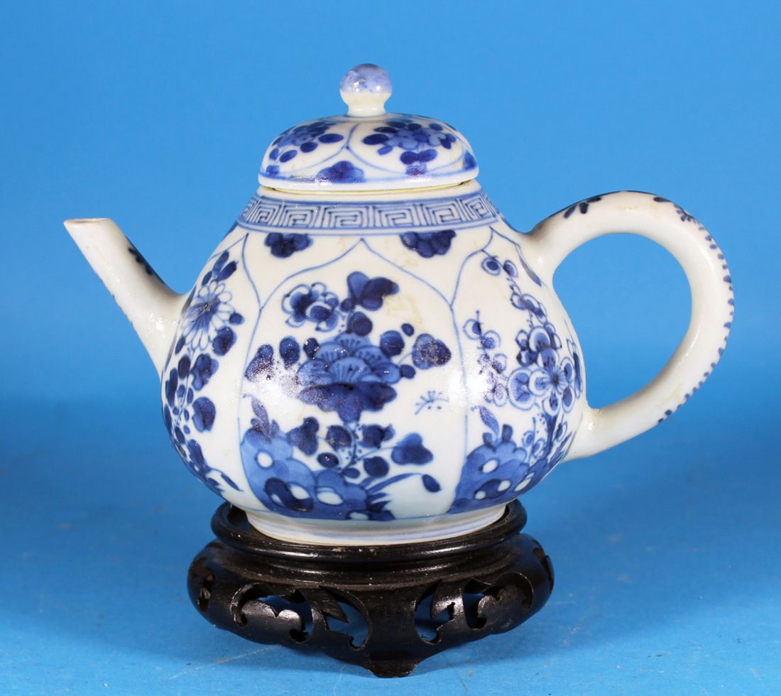 A Chinese Antique Blue and White Porcelain Tea Pot (1 of 7)