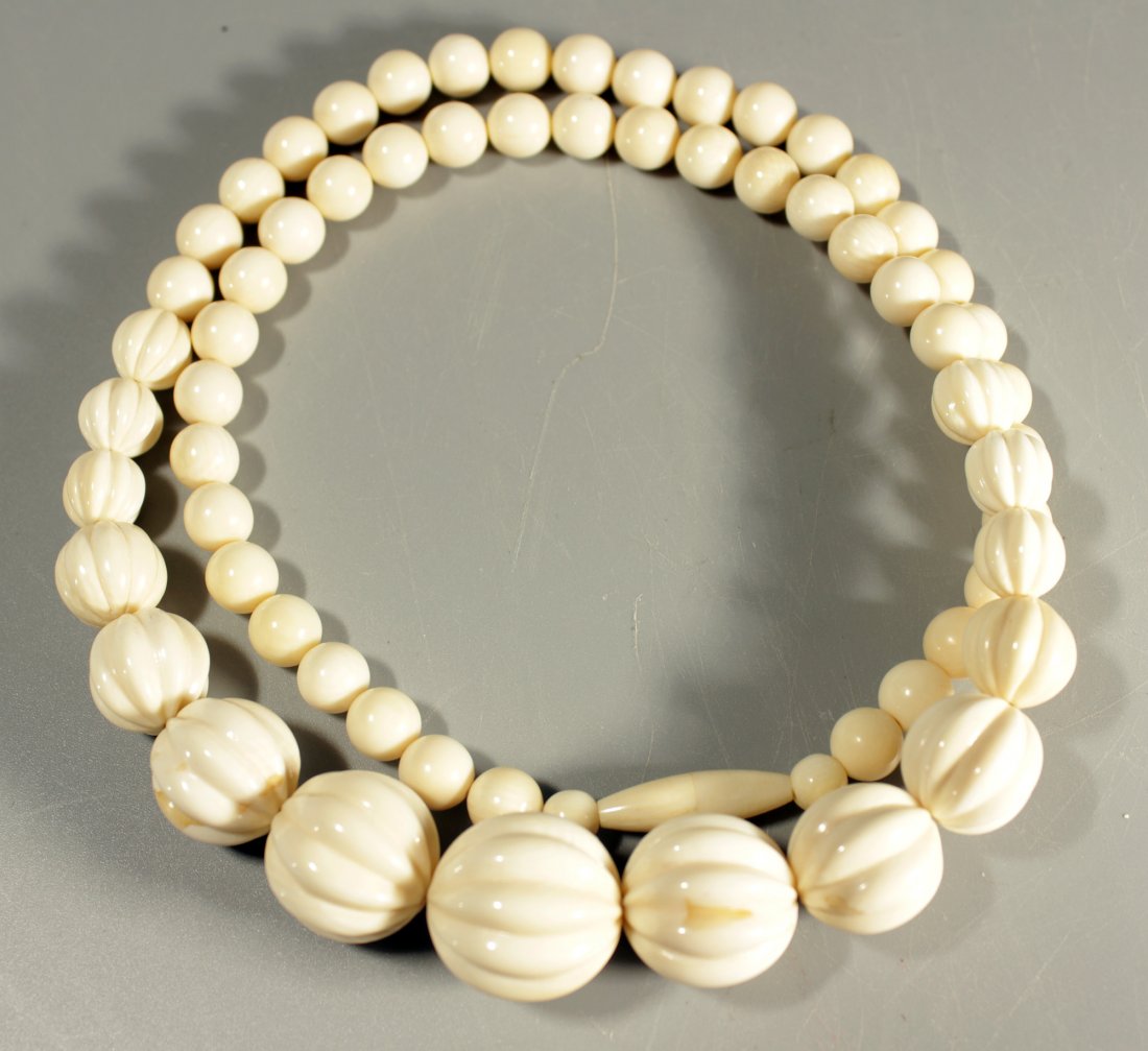 A Vintage Chinese Carved Beads Necklace (1 of 4)