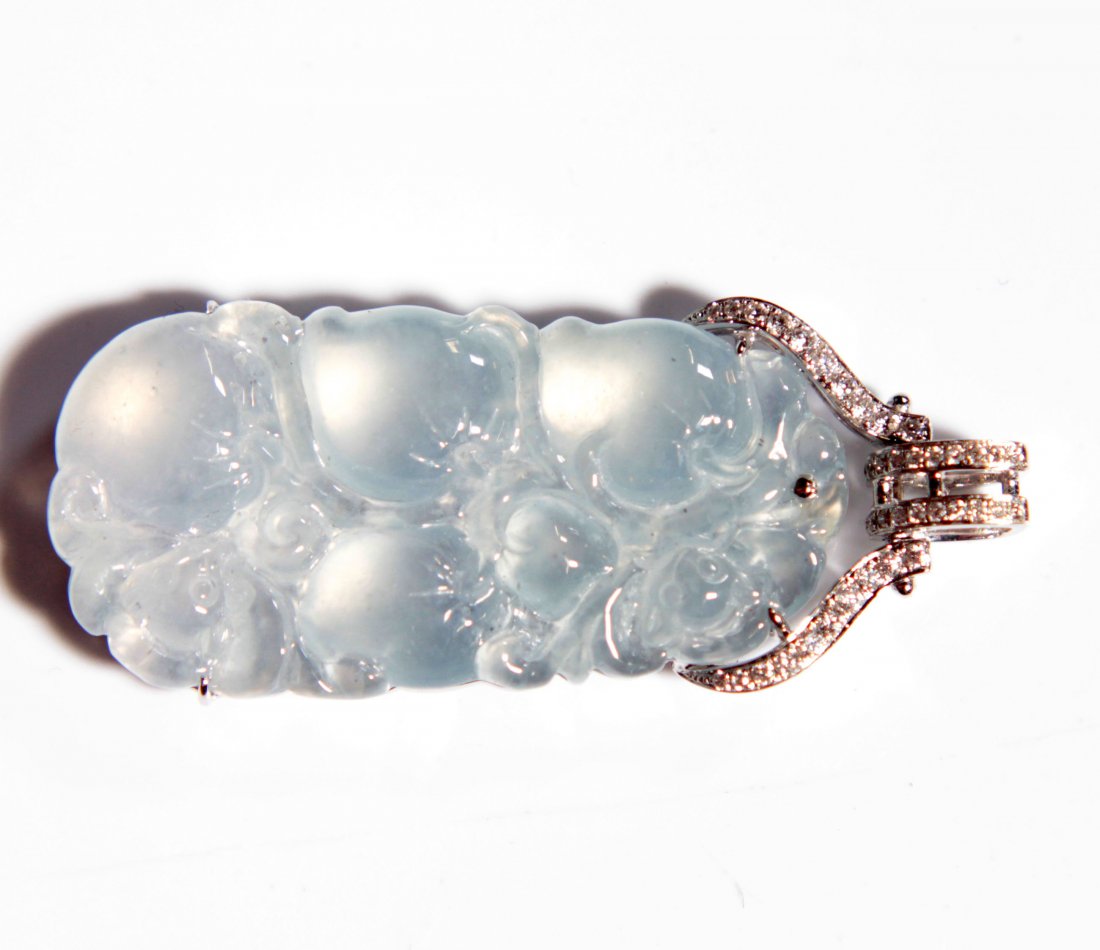 A Chinese Icy Jadeite Pendant (1 of 7)
