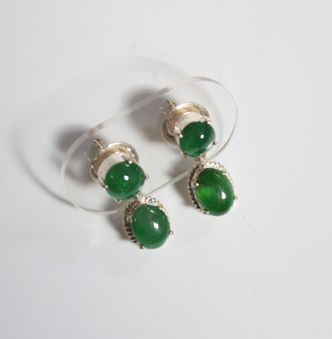 A Chinese Pair Of Jadeite Ear Pendants (1 of 4)