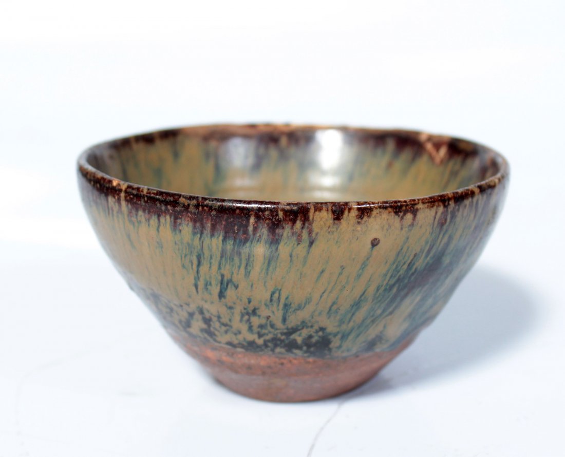 A Chinese Song Ji Zhou Ware Tea Chinese Bowl: 直径D:11cm/4.33" 高H:6cm/2.36" 宋吉州窑茶盏一只