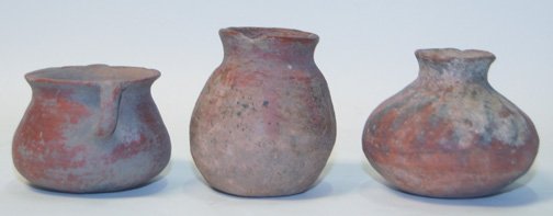 THREE PRECOLUMBIAN POTTERY JARS - 2