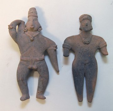 TWO MEXICAN POTTERY FIGURES
