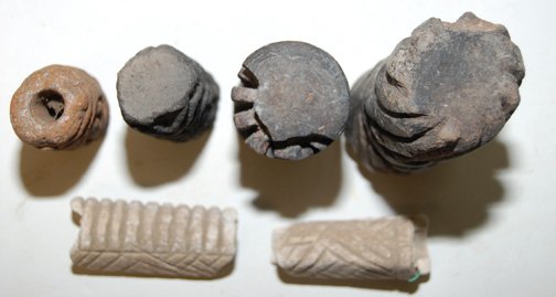 SIX PRECOLUMBIAN POTTERY STAMPS - 2