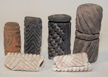 SIX PRECOLUMBIAN POTTERY STAMPS - 3