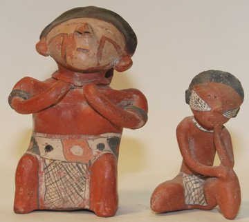 TWO PRECOLUMBIAN POTTERY IDOLS