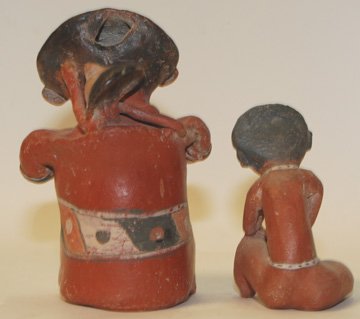 TWO PRECOLUMBIAN POTTERY IDOLS - 3