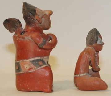 TWO PRECOLUMBIAN POTTERY IDOLS - 6
