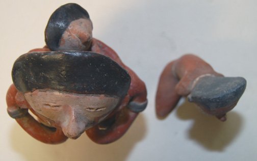 TWO PRECOLUMBIAN POTTERY IDOLS - 7