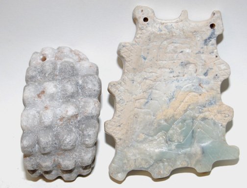 TWO NAYDRIFF STONE PENDANTS