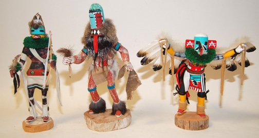 THREE HOPI KACNINAS