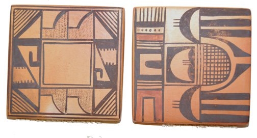 TWO HOPI POTTERY TILES