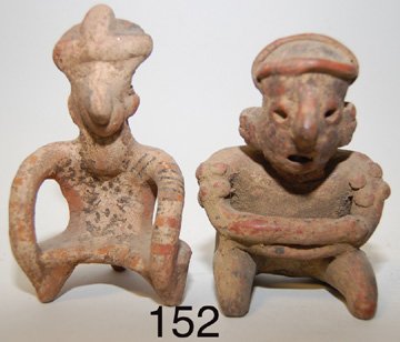 TWO PRECOLUMBIAN POTTERY IDOLS