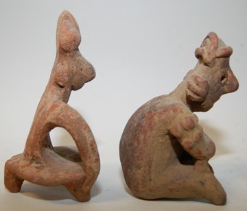 TWO PRECOLUMBIAN POTTERY IDOLS - 3