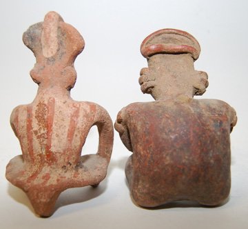 TWO PRECOLUMBIAN POTTERY IDOLS - 4