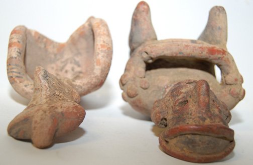 TWO PRECOLUMBIAN POTTERY IDOLS - 7
