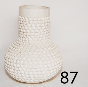 ACOMA POTTERY JAR: ca. 3RD Q 20TH CENT. fingernail ware, by Jackie Shutiva, 8.5" x 7".