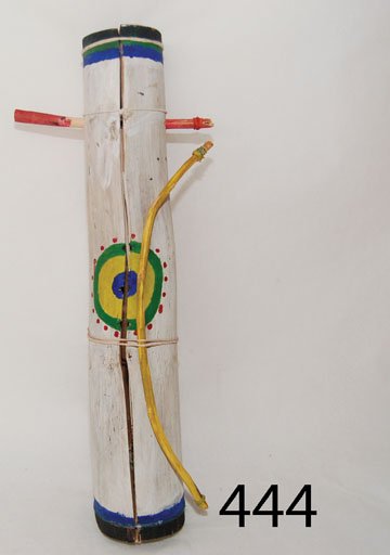APACHE VIOLIN: ca. 3RD Q 20TH CENT. has bow & string pins, made from plant stalk, 18" x 4".