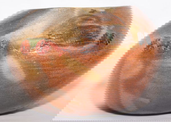 Navajo Pottery Bowl: 1990's with sheep and hogan by Betty Many Goats. 4"x 6.5"Shipping charge on this item is $10.00.Unless noted all items have some amount of acceptable wear