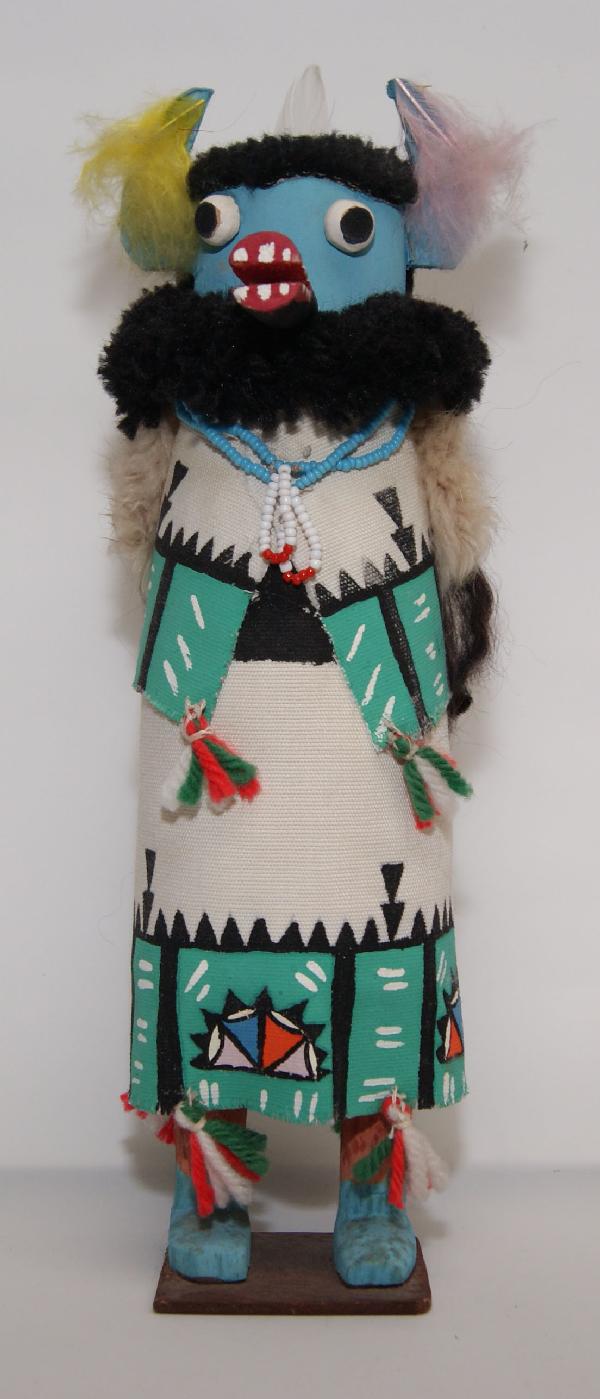 Zuni Kachina: 1960s 70s Shalako with hand painted costume 11 inches tall Shipping charge on this item is $15.00.