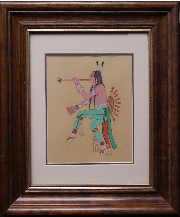 Kiowa Painting: 1930s original tempera of Kiowa dancer by Jack Kokeah one of the Kiowa five artists 9.75" x 7.5" Shipping charge on this item is $20.00. <
