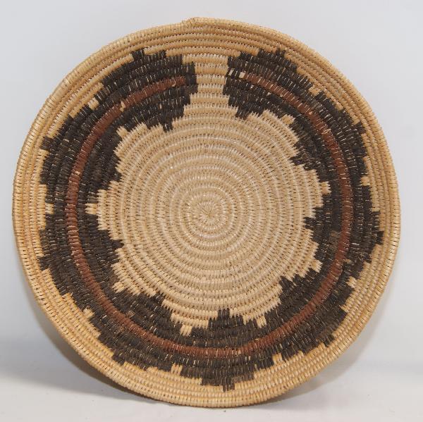 Havasupai Basket: 1940s 50s three Rod foundation wedding basket pattern 1.5" x 8.5" Shipping charge on this item is $10.00. Unless noted all items have some amount of accepta