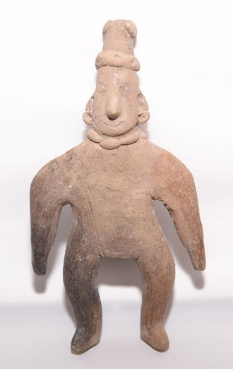 PRE-COLUMBIAN POTTERY FIGURE: prehistoric no restoration, 6"x 3" Shipping charge are for the United States. The shipping on this lot is $10.00. Outside the United States there will be additional shipping fees. Unless noted all ite